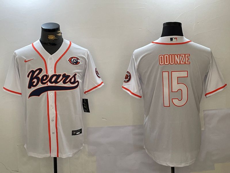 Men Chicago Bears #15 Odunze White Joint Name 2024 Nike Limited NFL Jersey style 1->indianapolis colts->NFL Jersey
